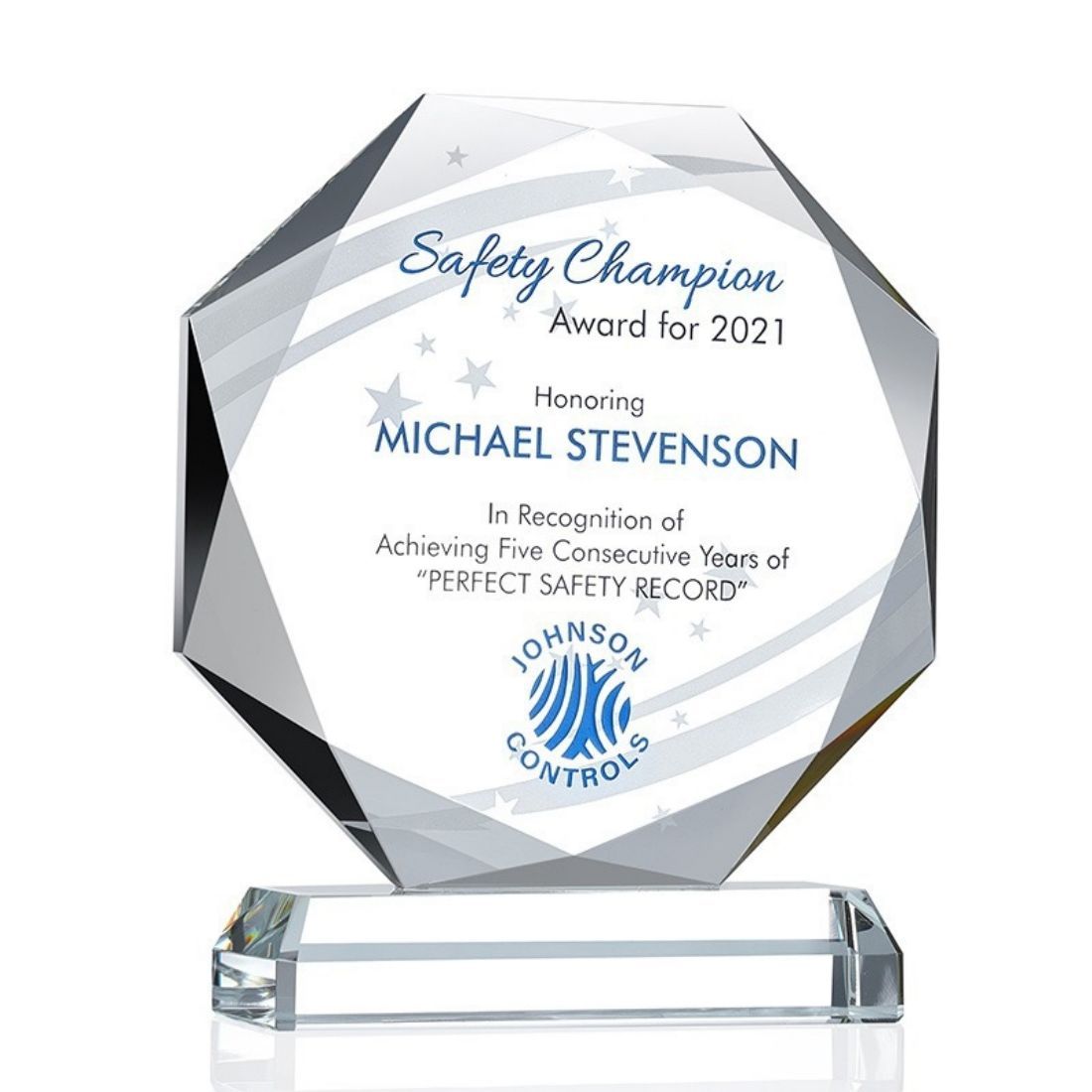 Custom Octagonal K9 Crystal Awards