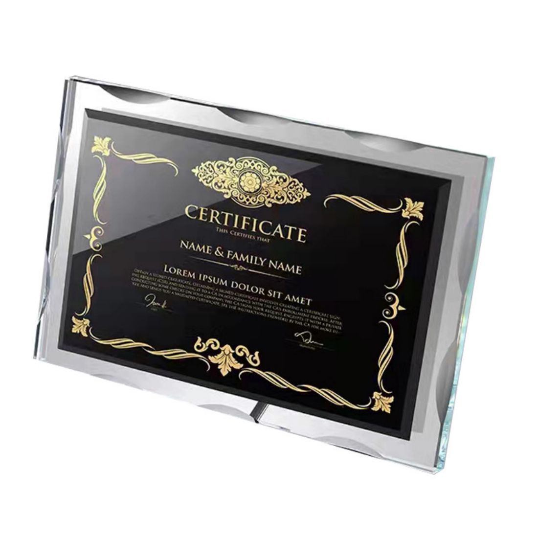 Custom Rectangle Crystal Plaque Honor Trohpy