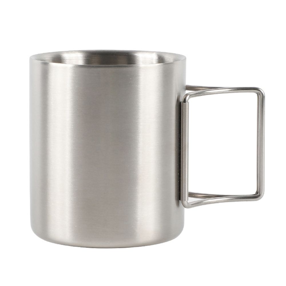 10 oz Double-Wall Stainless Steel Foldable Handle Camping Mug