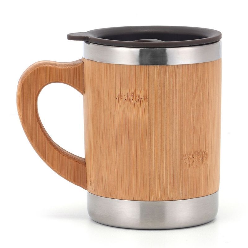 Custom 13.5 oz Bamboo Coffee Mug with Lid