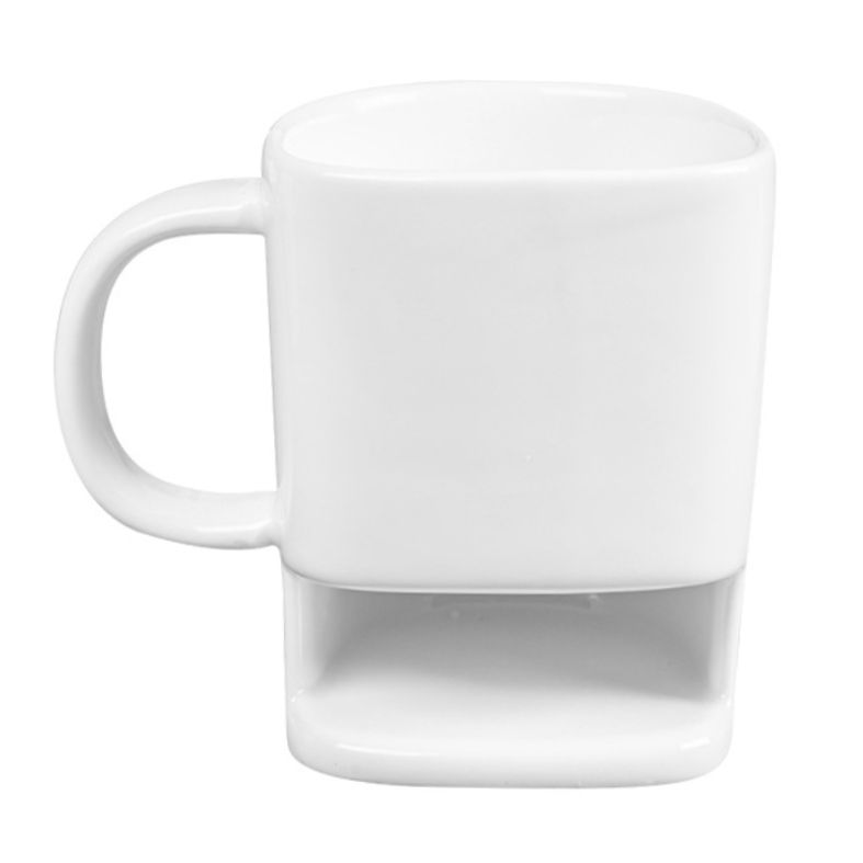 Custom 6.5 oz Ceramic Coffee Mug w/ Biscuit Holder