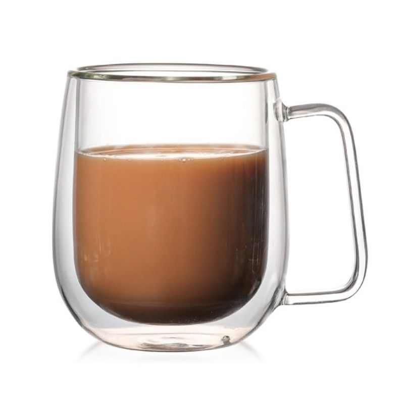 Custom 8.5 oz Double-Wall Clear Glass Coffee Mug