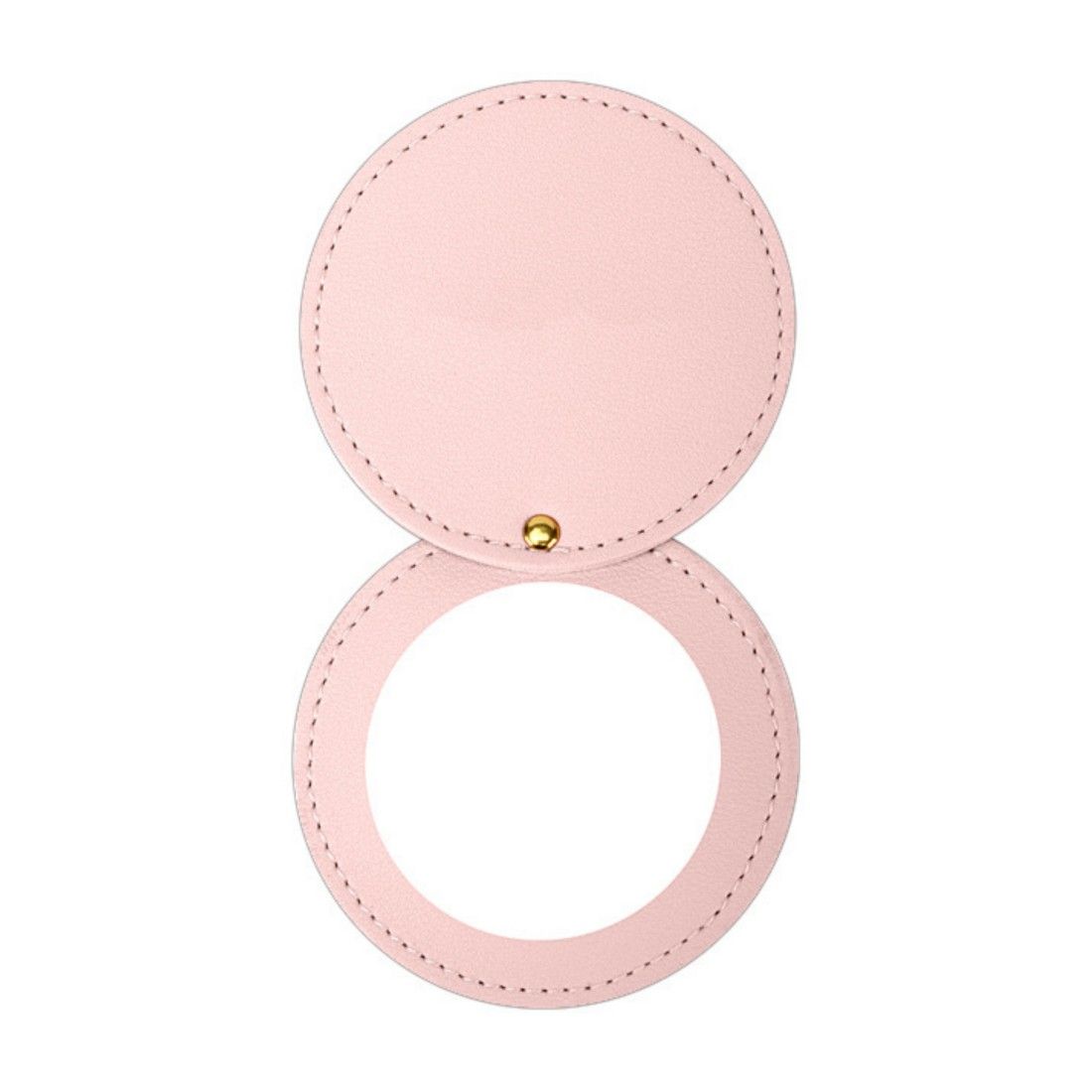 Custom PU Leather Round Spin Pocket Mirror