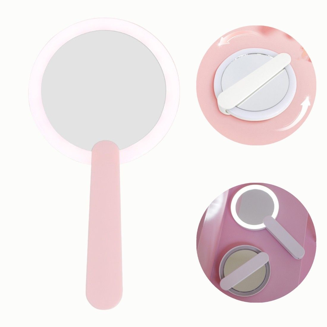 USB Charge Swivel Handheld Makeup LED Mirror