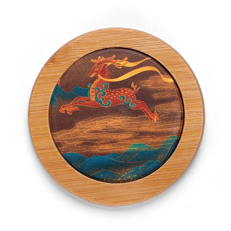 Custom Bamboo & Ceramic Absorbent Coaster