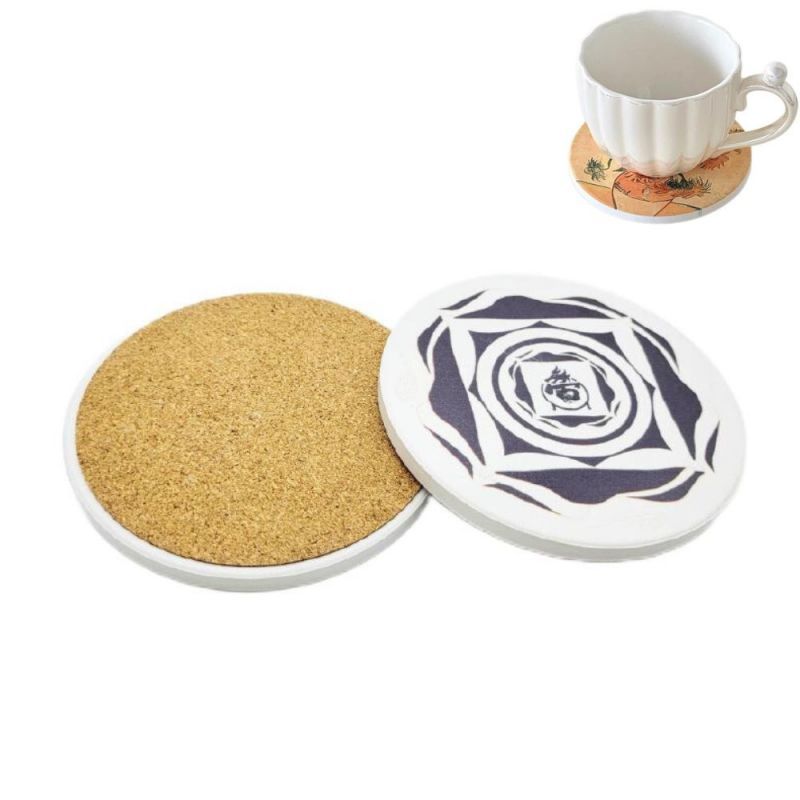 Custom Absorbent Ceramic Coaster with Cork Back