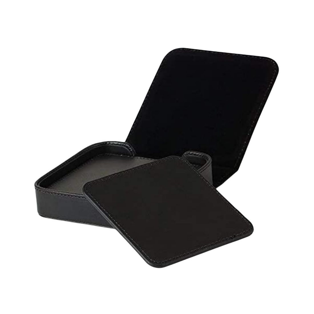 Double-Sided Leather Coaster Set - 4 Pieces