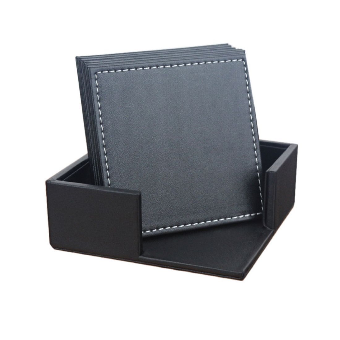 Custom 6-Piece Non-Slip Leather Coaster Set