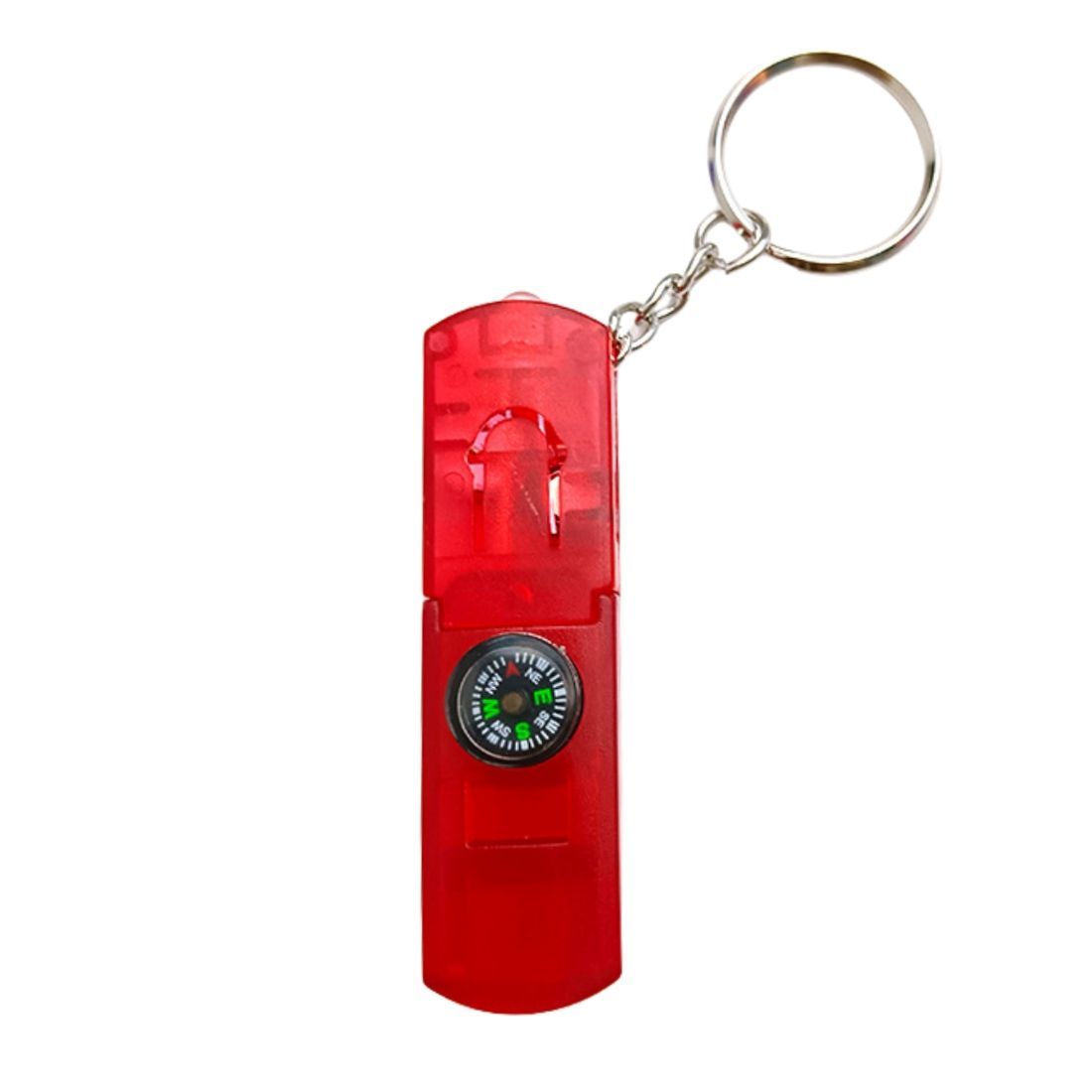 4-in-1 Led Flashlight Compass Whistle Keychain