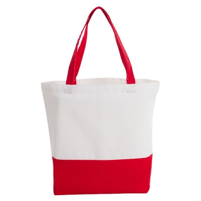 Two-Tone Cotton Canvas Tote Bag - 16