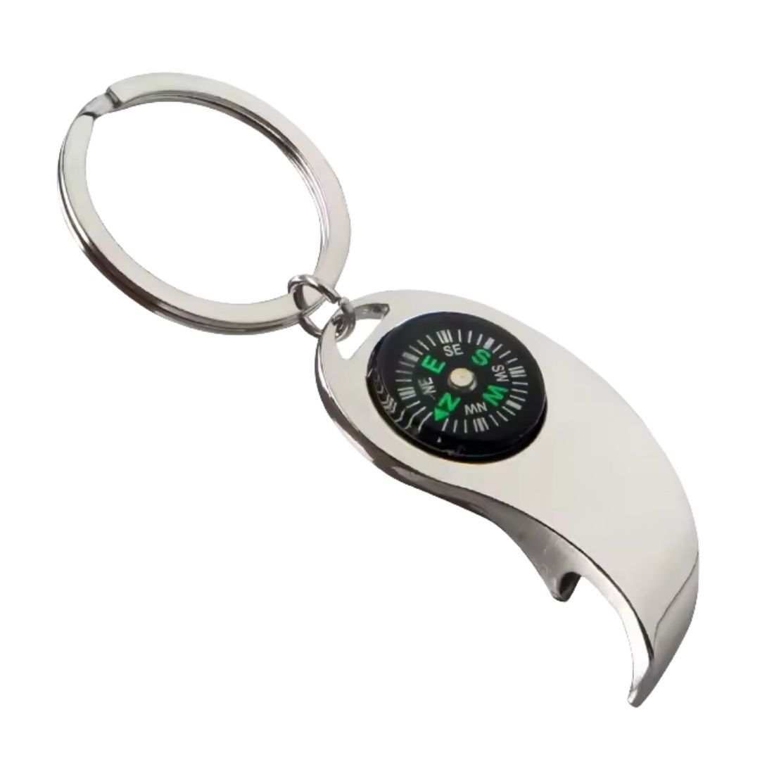 Compass Keychain with Bottle Opener