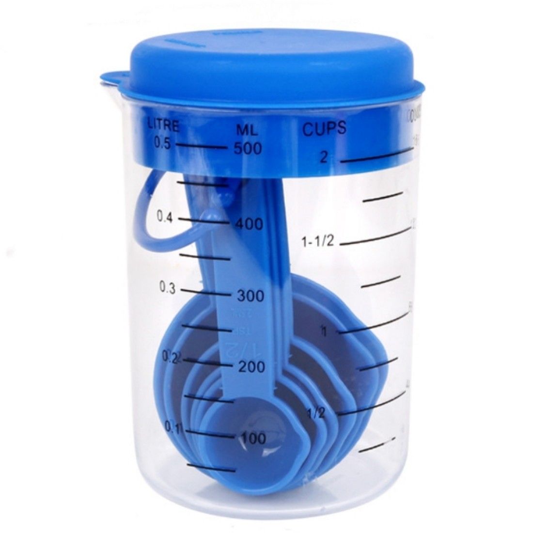 Plastic 7-in-1 Measuring Cup and Spoons Set