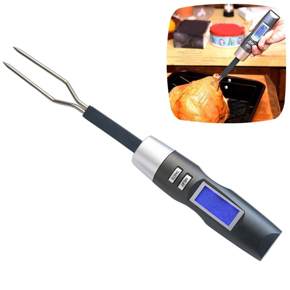 Digital BBQ Grilling Fork Thermometer