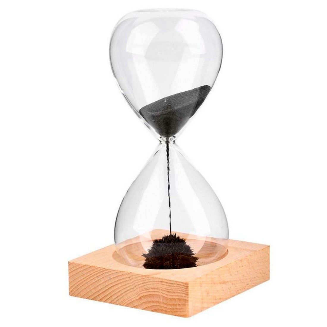 Magnetic Hourglass Wood Base Sand Timer