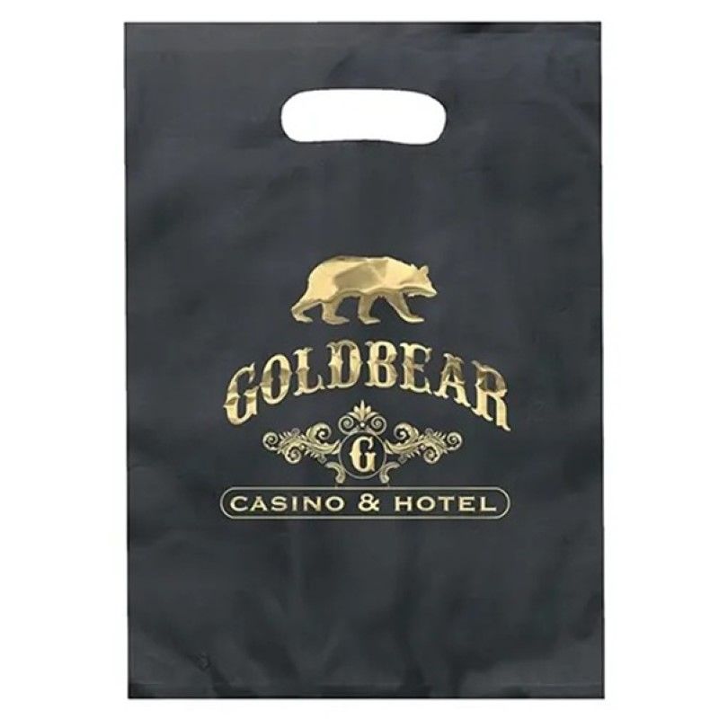 Foil Stamped Frosted Die Cut Plastic Bag - 9.5
