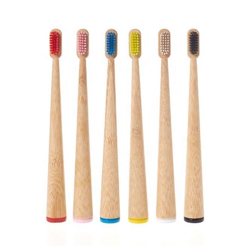 Custom Adult Cone-Shaped Stand Bamboo Toothbrush