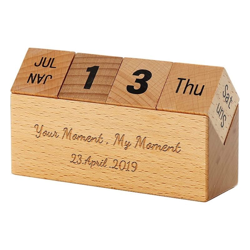 Custom Wooden Perpetual Desk Calendar
