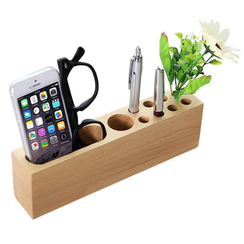 Custom Multi-Functional Wooden Desk Organizer