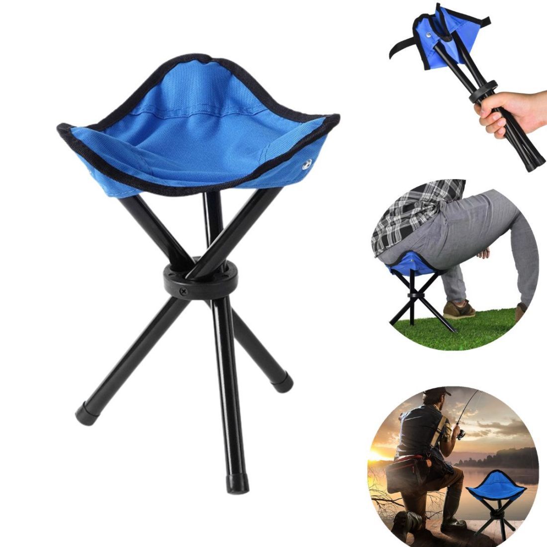 Portable Folding Three Legged Chair