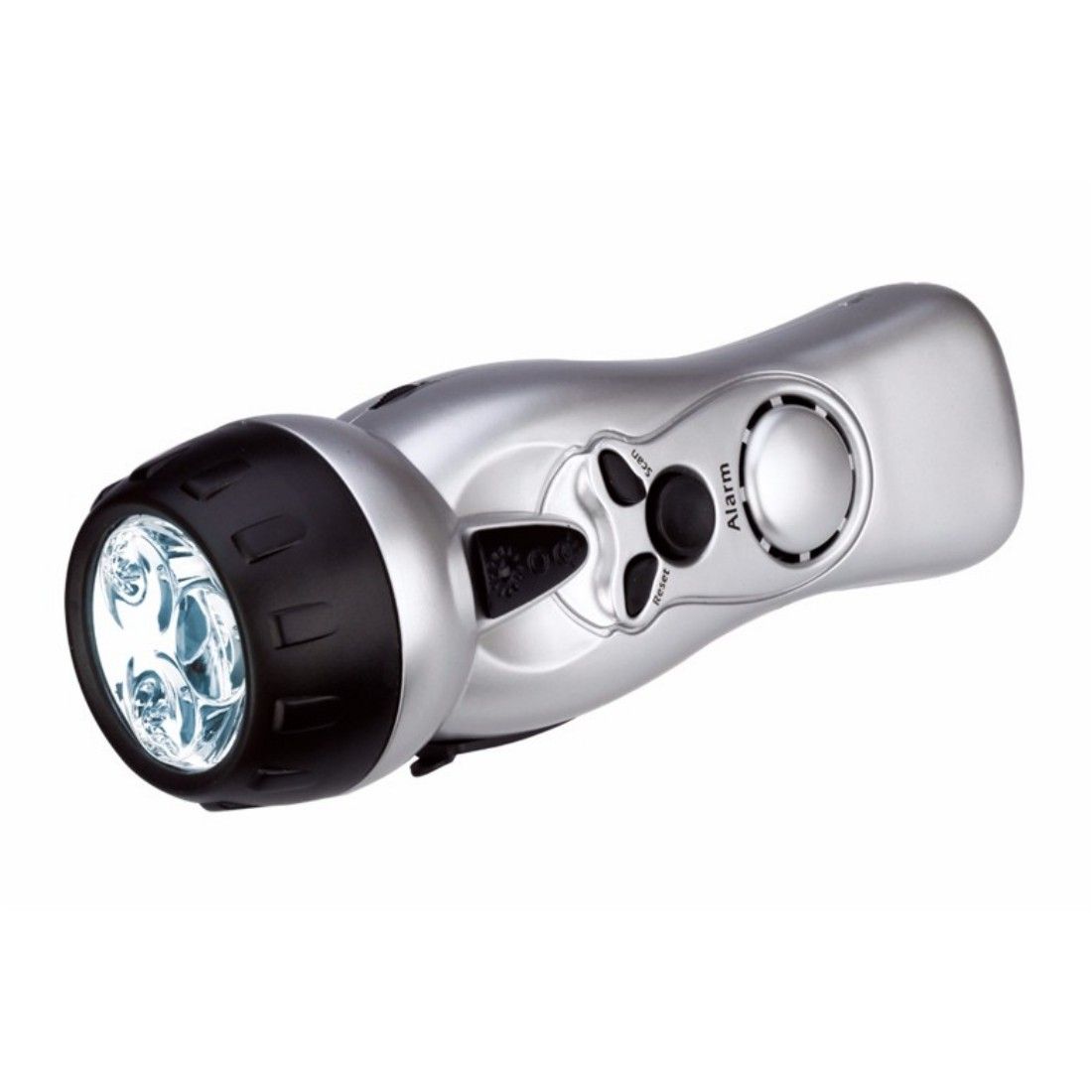 4-in-1 Radio w/ Flashlight, Alarm & Phone Charger