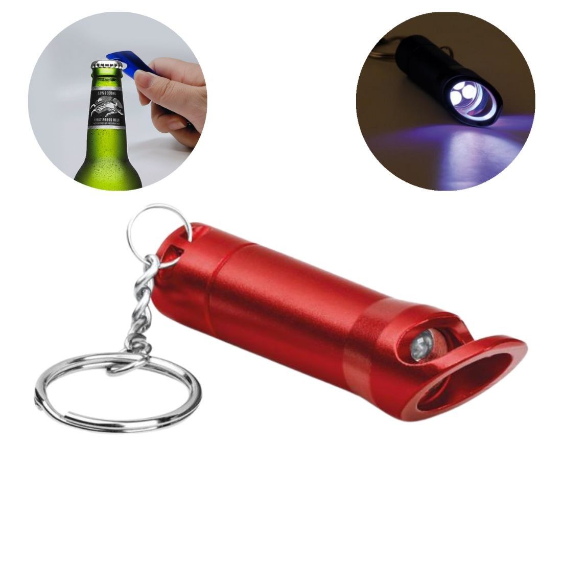Custom Metal Keyring Torch with Bottle Opener