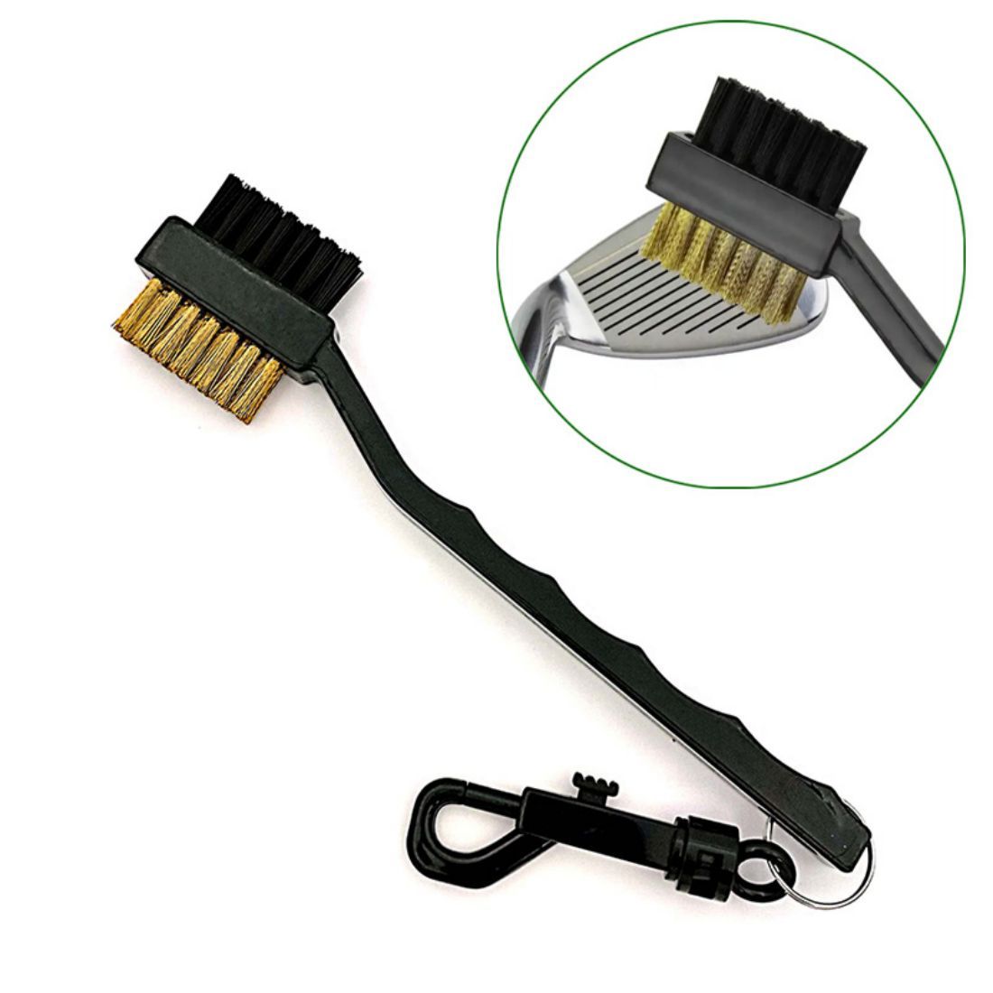 Dual-Sided Brass & Nylon Golf Club Cleaning Brush