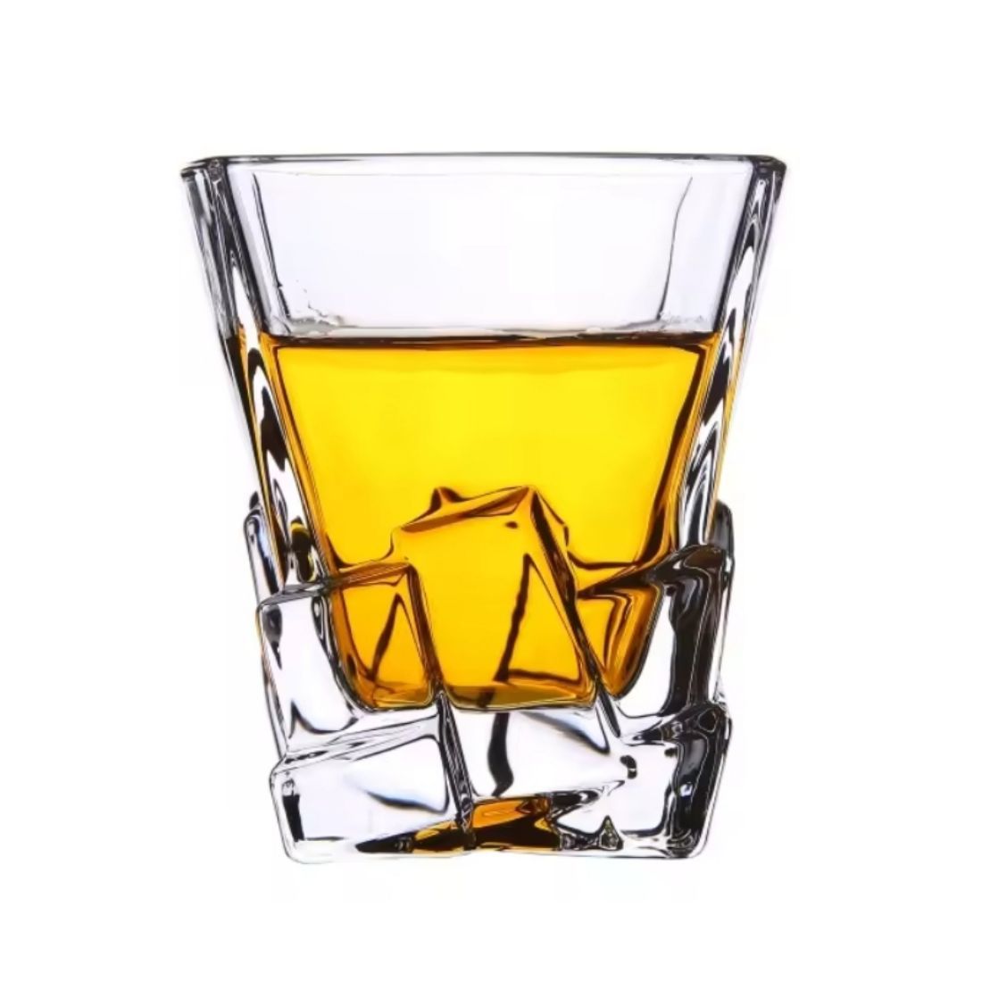 10 oz Diamond-Shaped Crystal Whiskey Glasses