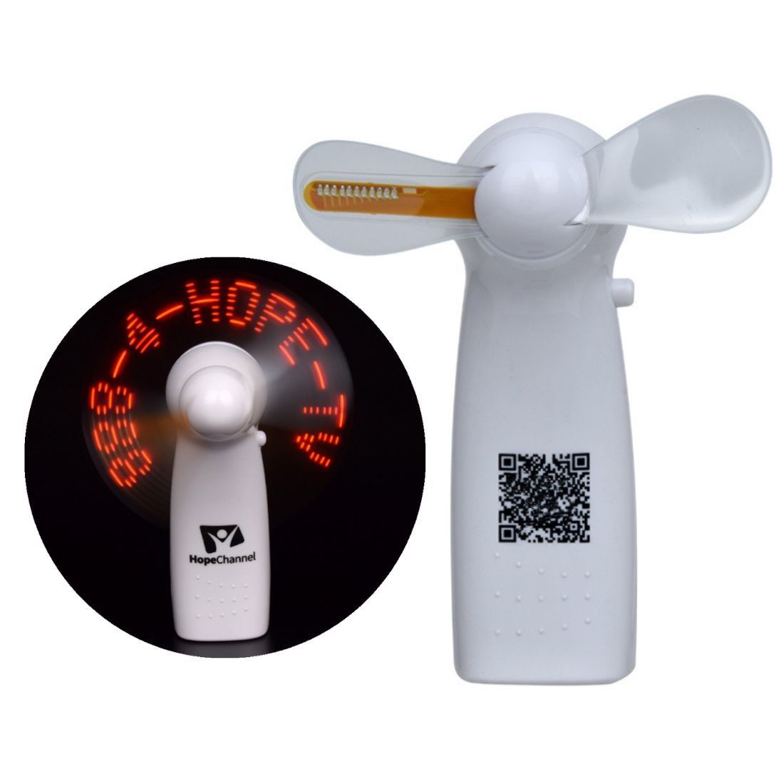 Programmable Handheld Flashing Fan w/ LED Message