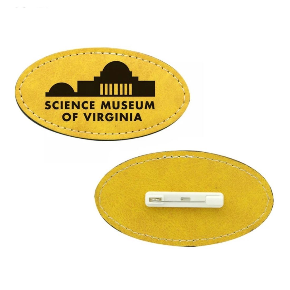 PU Leather Custom Oval Name Tag