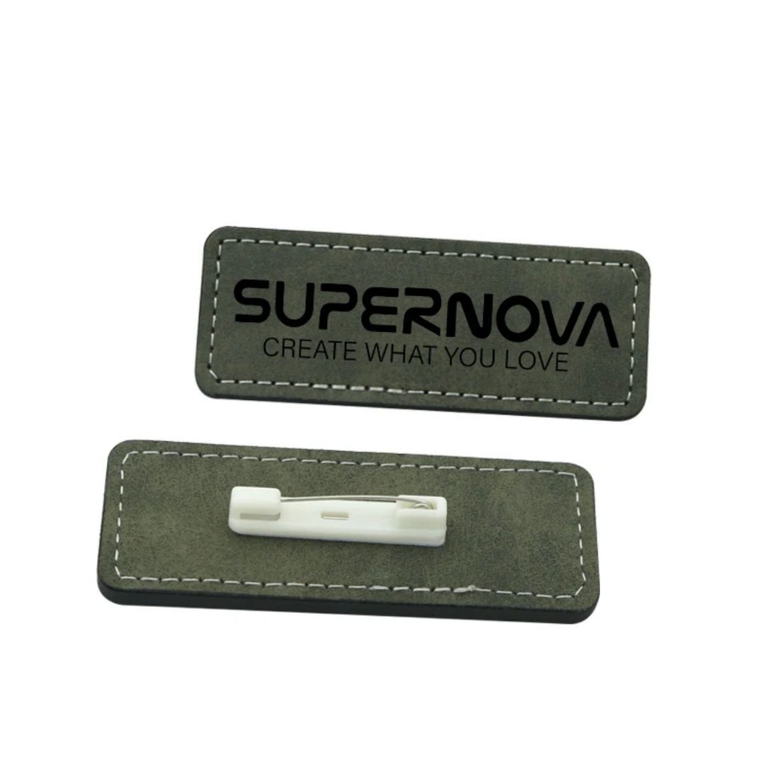 Custom PU Leather Name Badge