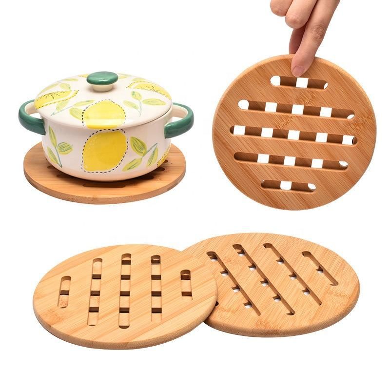 Custom Bamboo Pot Stand Non-Slip Wooden Placemat