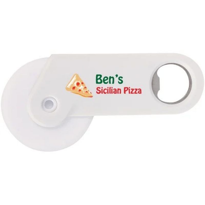 Custom 2-in-1 Pizza Cutter with Bottle Opener