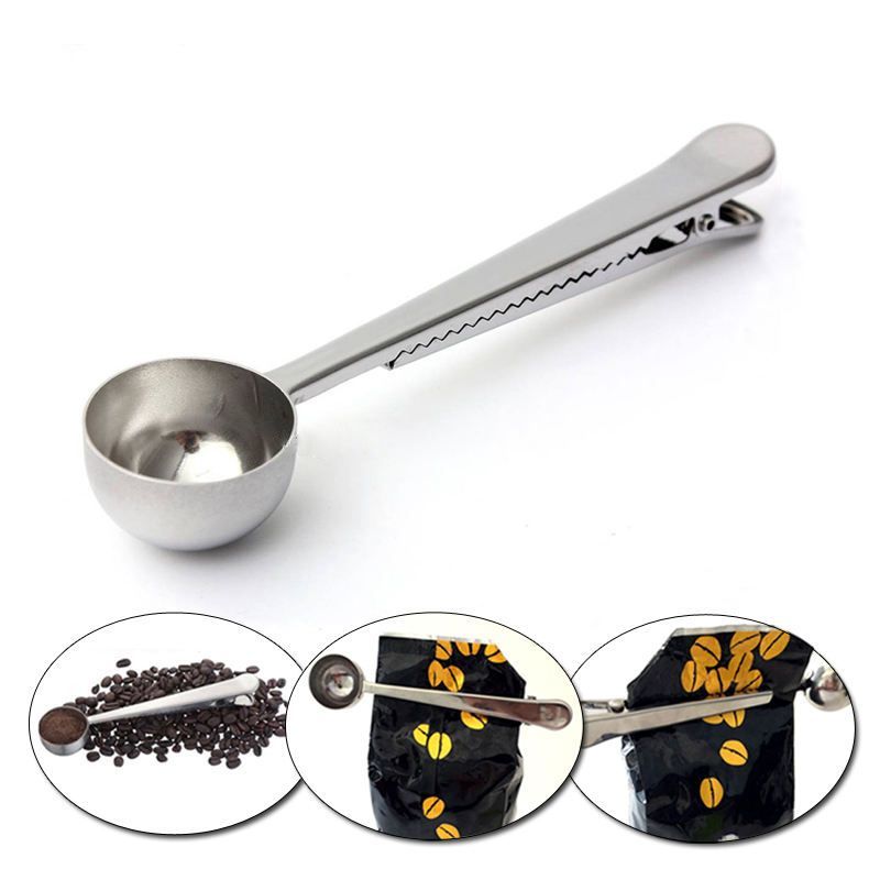 Custom Stainless Steel Coffee Scoop with Bag Clip