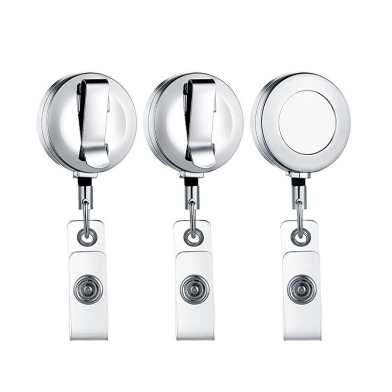 Custom Metal Badge Reel with Epoxy Dome and Clip