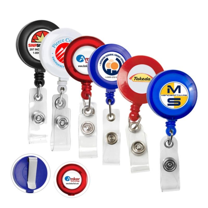 Retractable Round Badge Reel with Alligator Clip