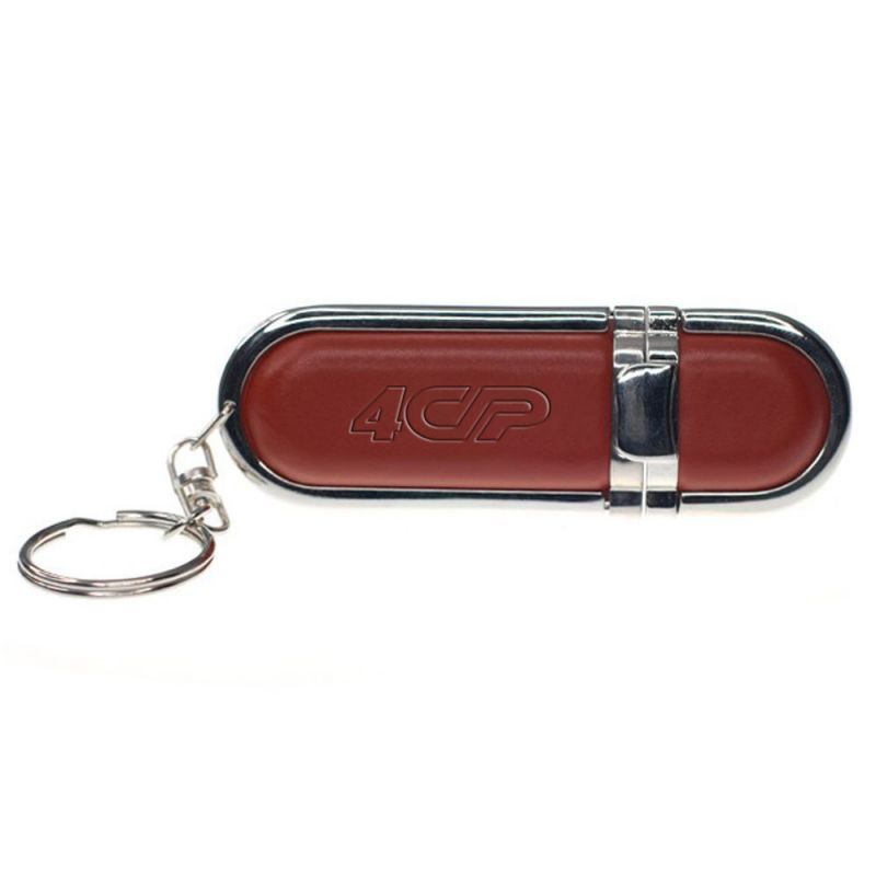 Custom Leather USB Flash Drive with Keychain