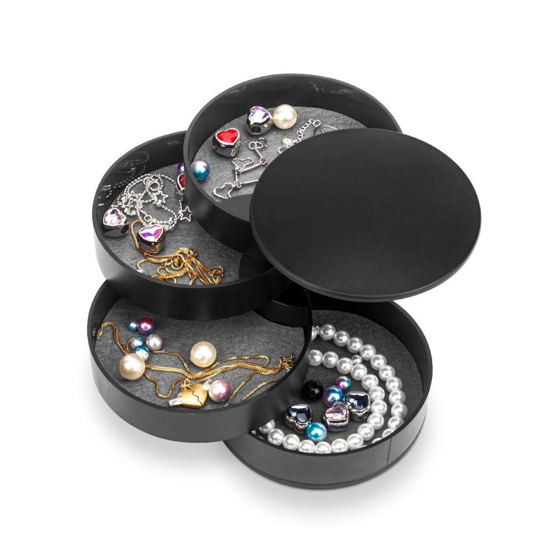 4-Layer Rotatable Jewelry Earring Organizer