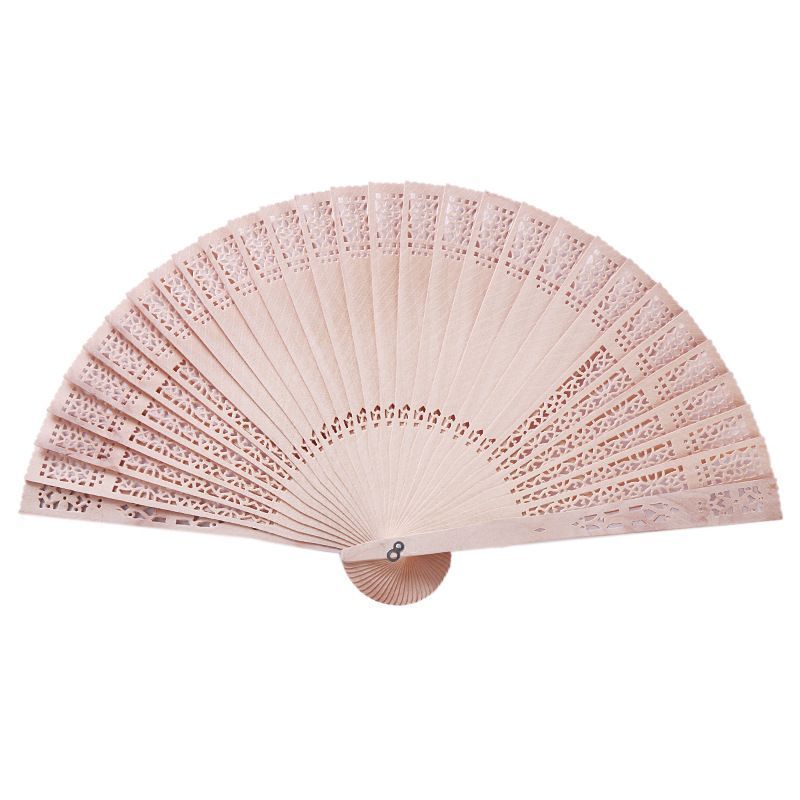 Custom Folding Wooden Hand Fan with Silk Bag