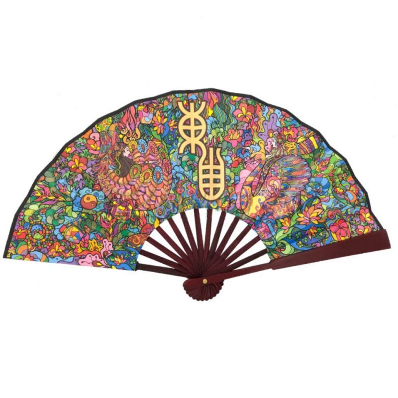 Custom Double-Sided Large Bamboo Folding Hand Fan