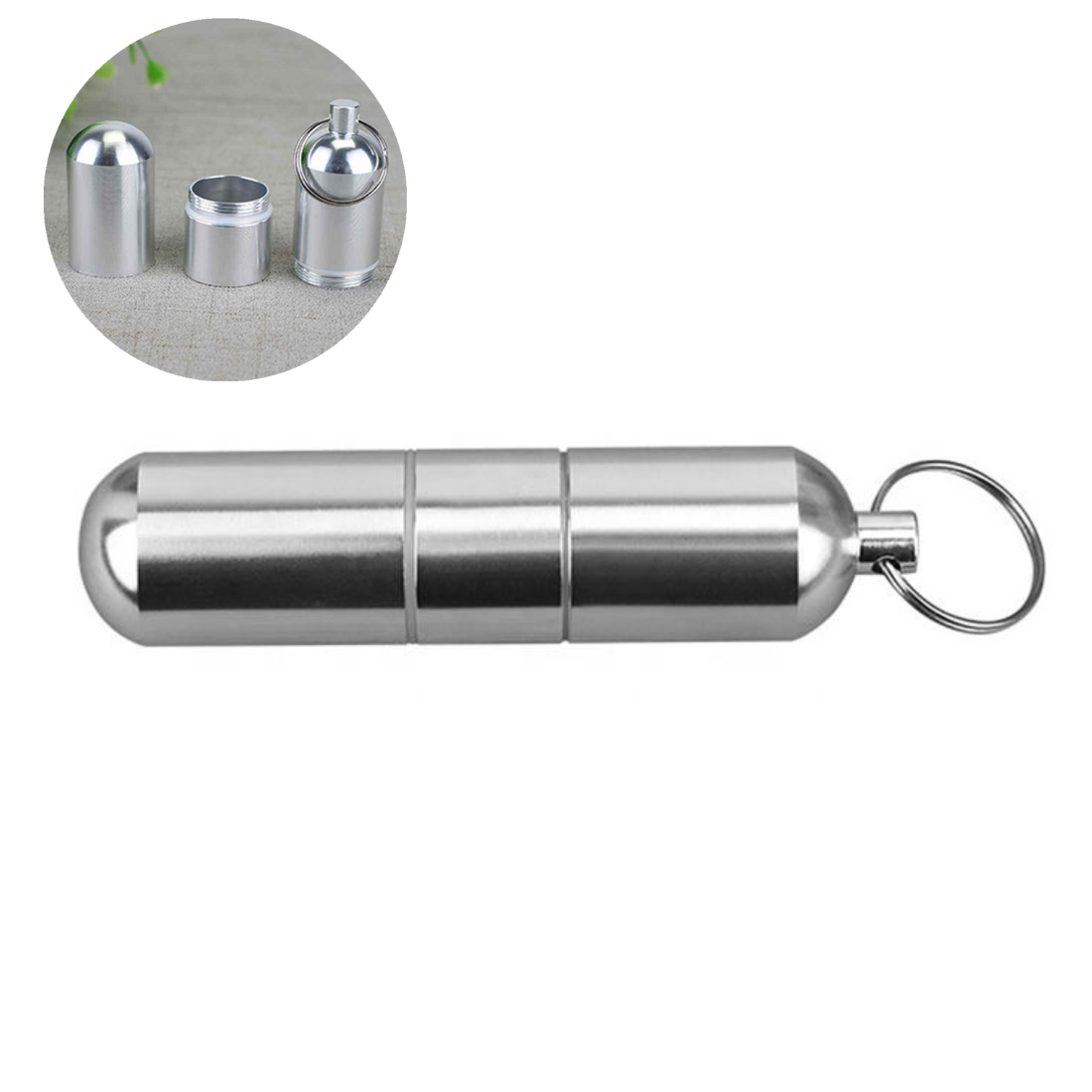 Custom Aluminum Pill Box Keychain