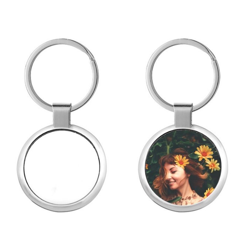 Custom Round Metal Keychain with Epoxy Dome