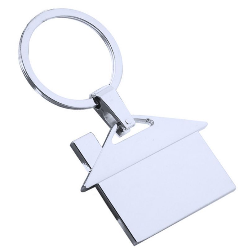 Custom Engraved House Shaped Metal Keychain