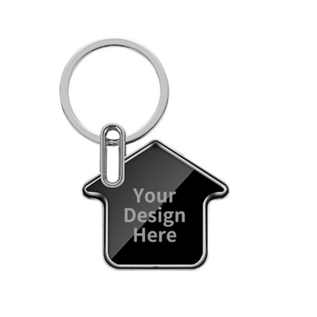 Custom House Shaped Metal Keychain