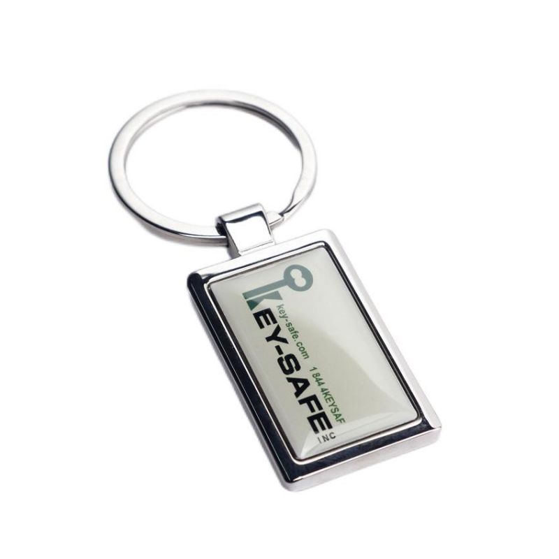 Custom Metal Keychain with Epoxy Dome