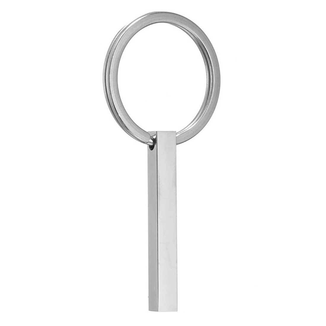 Stainless Steel Custom Vertical Bar Keychain