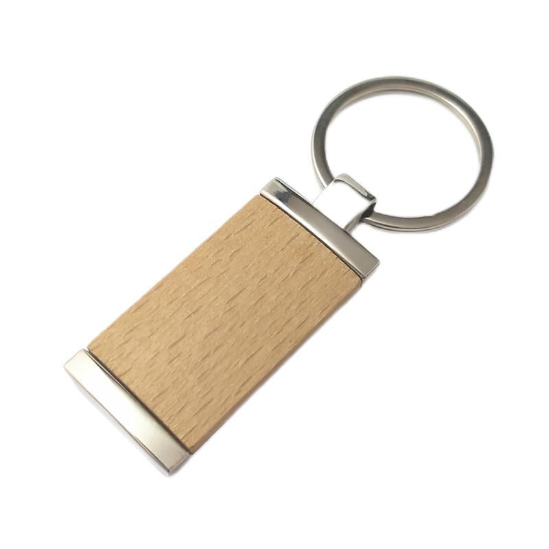 Custom Two-Tone Wood and Metal Keychain
