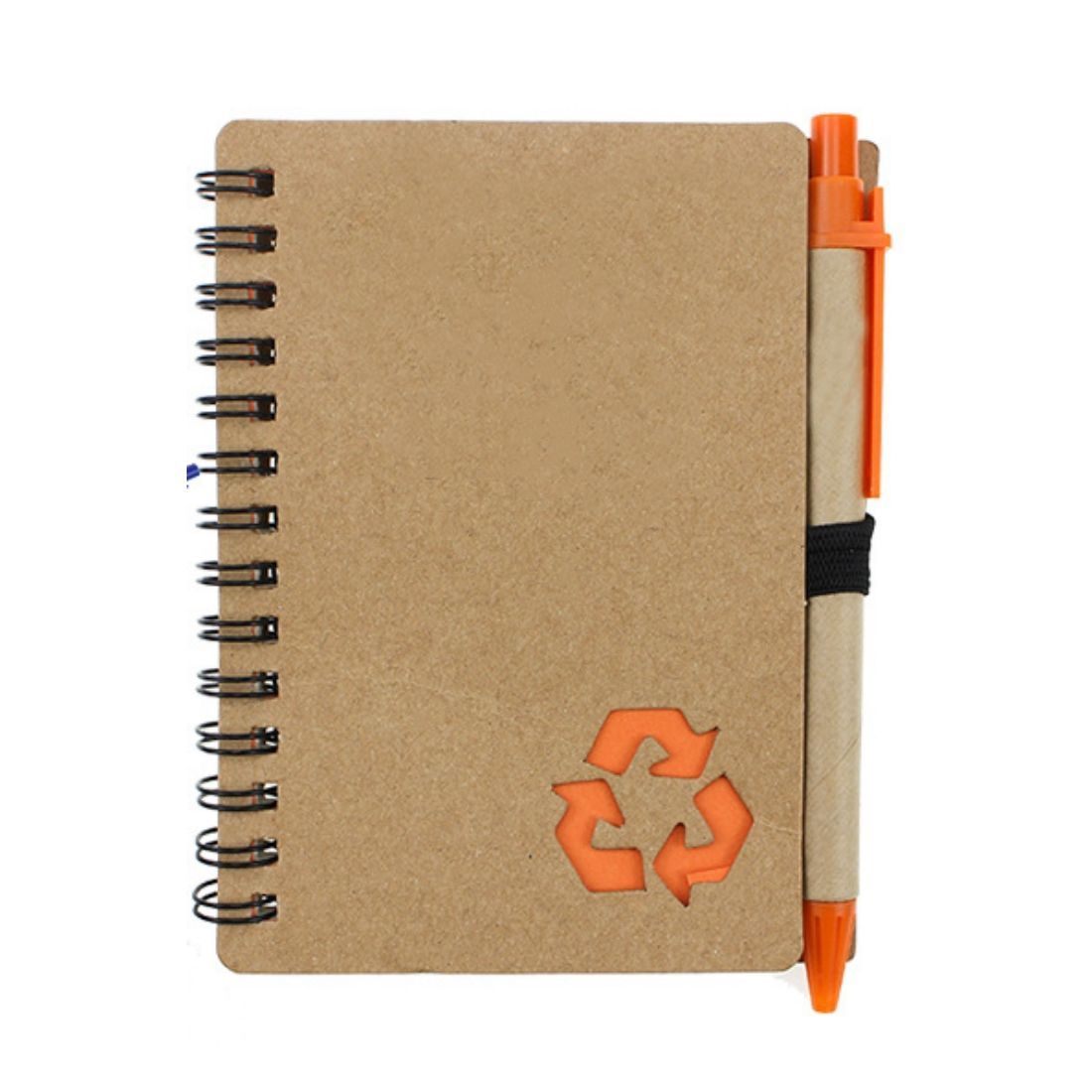 Kraft Hardcover Spiral Notebook with Pen