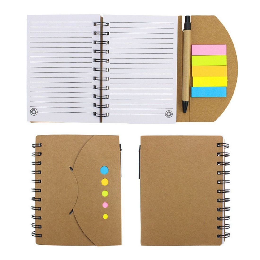 Custom Spiral Notebook with Sticky Flag & Pen