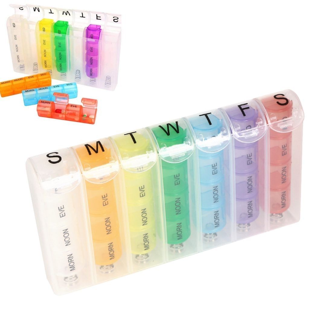 Custom 28-Grid Weekly Pop Up Pill Box