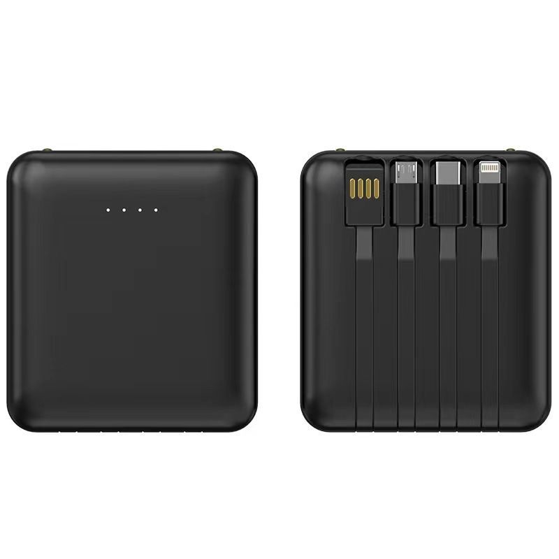 6000mAh LED Power Bank with 4-In-1 Charging Cable